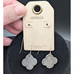 Eunoia Flower Drop Earrings Hook Dangle Lightweight Modern Design NYC Jewelry